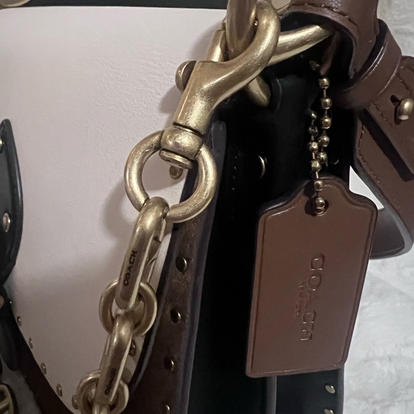 Coach Beat Shoulder Bag In Colorblock With Rivets - Picture 4 of 12